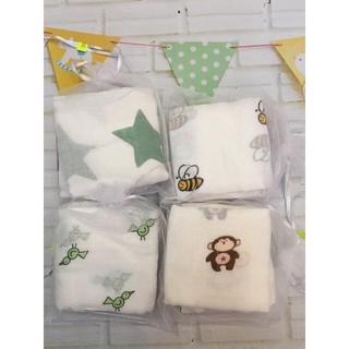 10 Khăn sữa nhật túi in hình (100% sợi tre)
