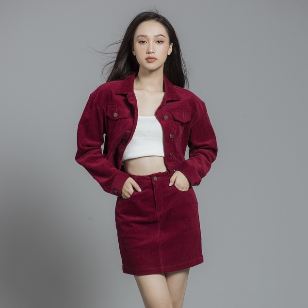 Chân Váy Nhung GENVIET Juyp Nhung Nữ Body Nhung Tăm XJ322N1481