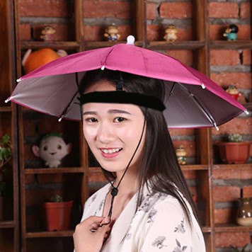 Mũ Ô Dù Đội Đầu Che Nắng Che Mưa Có Thể Gấp Gọn Tiện Lợi  - Dùng Đi Du Lịch, Câu Cá,Hồ Bơi , Đi Học...