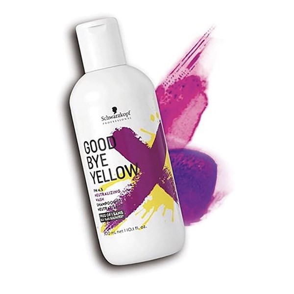 [+Tặng mũ trùm] Dầu gội tím khử vàng Schwarzkopf Goodbye Yellow cho tóc trắng xám bạch kim 300ml (ĐỨC)
