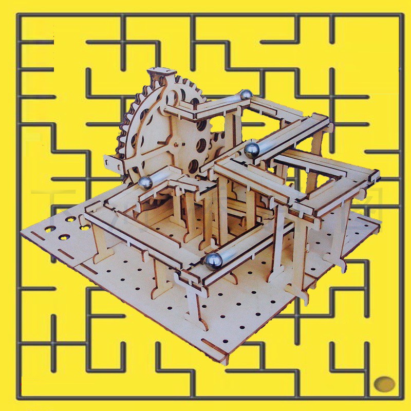 Đồ chơi Lắp ráp gỗ 3D Mô hình Cơ động học Mê Cung The Maze 2 trong 1