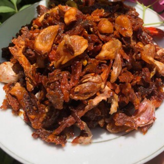 Khô Bò Sate cháy tỏi nguyên tép, ớt nguyên trái siêu ngon 250g