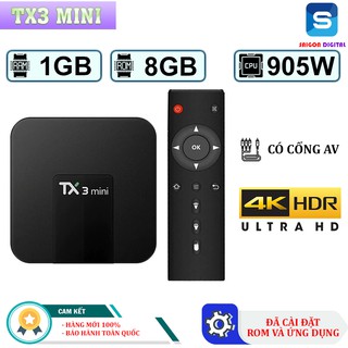 Android tivi box tanix tx3 mini - ram 1gb rom 8gb - có cổng cắm av