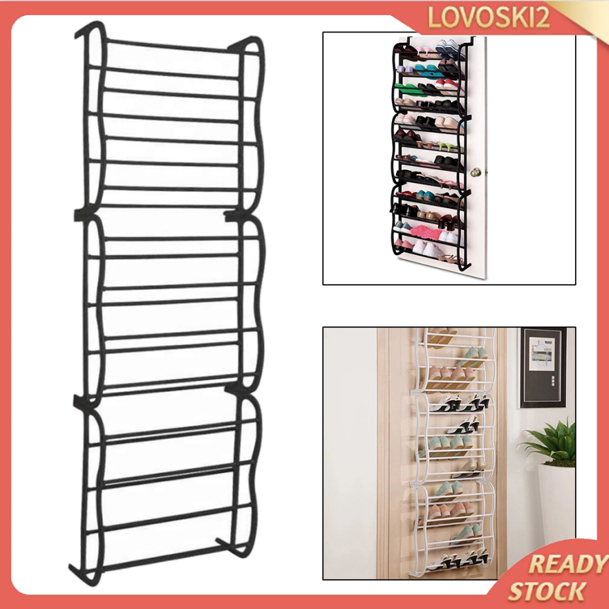 [LOVOSKI2]12 Tier Shoe Organizer Shelf Hook Over Door Shoe Rack 36 Pairs