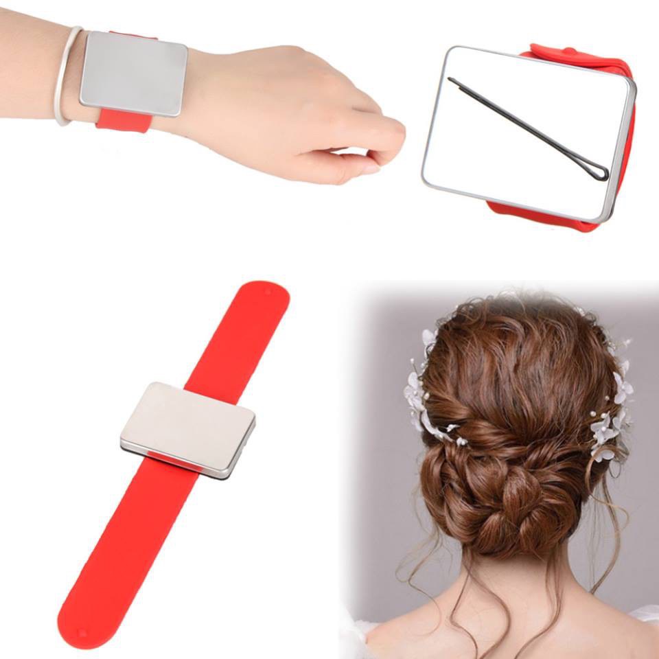 Hút ghim, Dụng cụ dính ghim đeo tay hình đồng hồ chuyên dùng cho makeup làm tóc