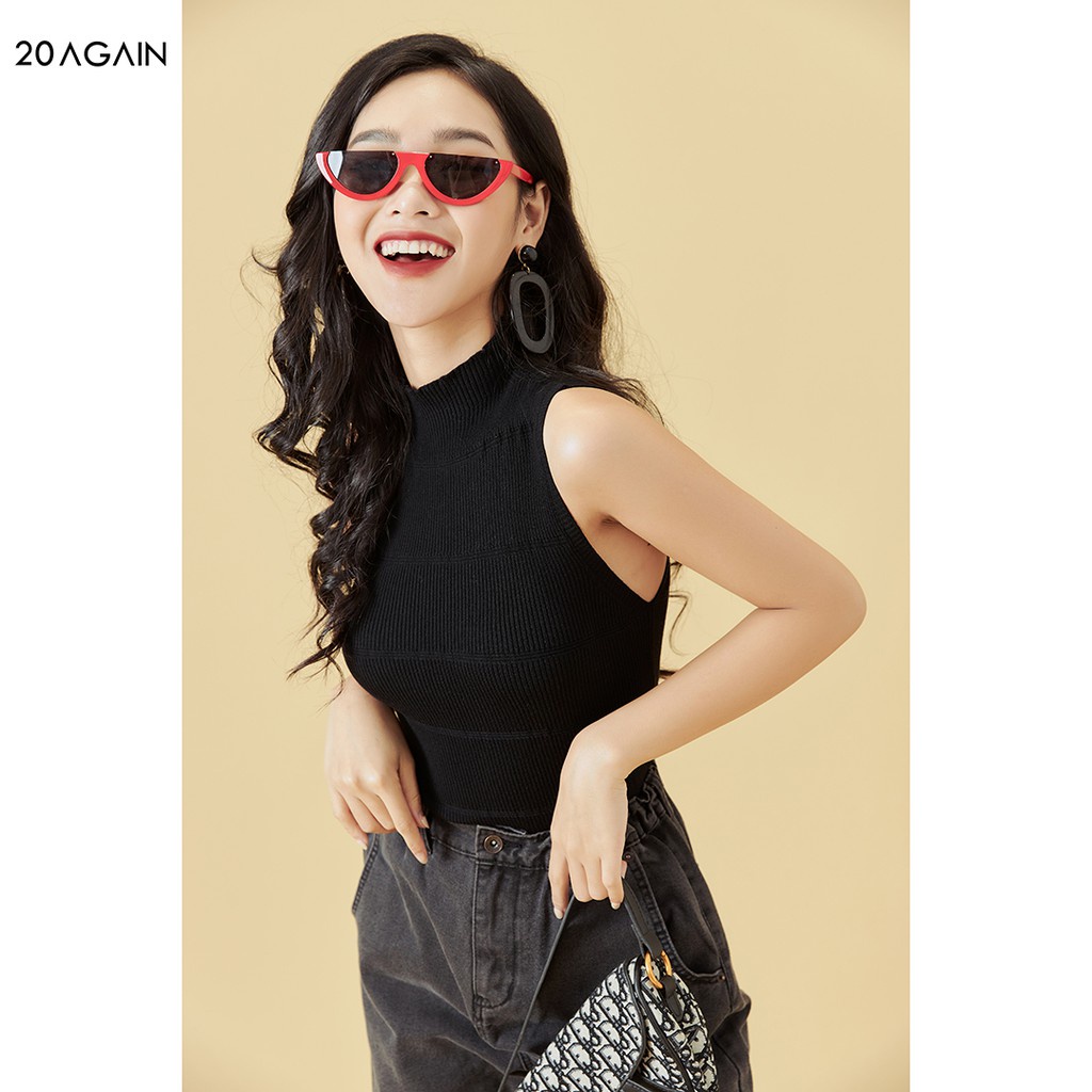 Áo len nữ ôm boby sát nách 20AGAIN, thiết kế bacsic trẻ trung ALA0051 | BigBuy360 - bigbuy360.vn