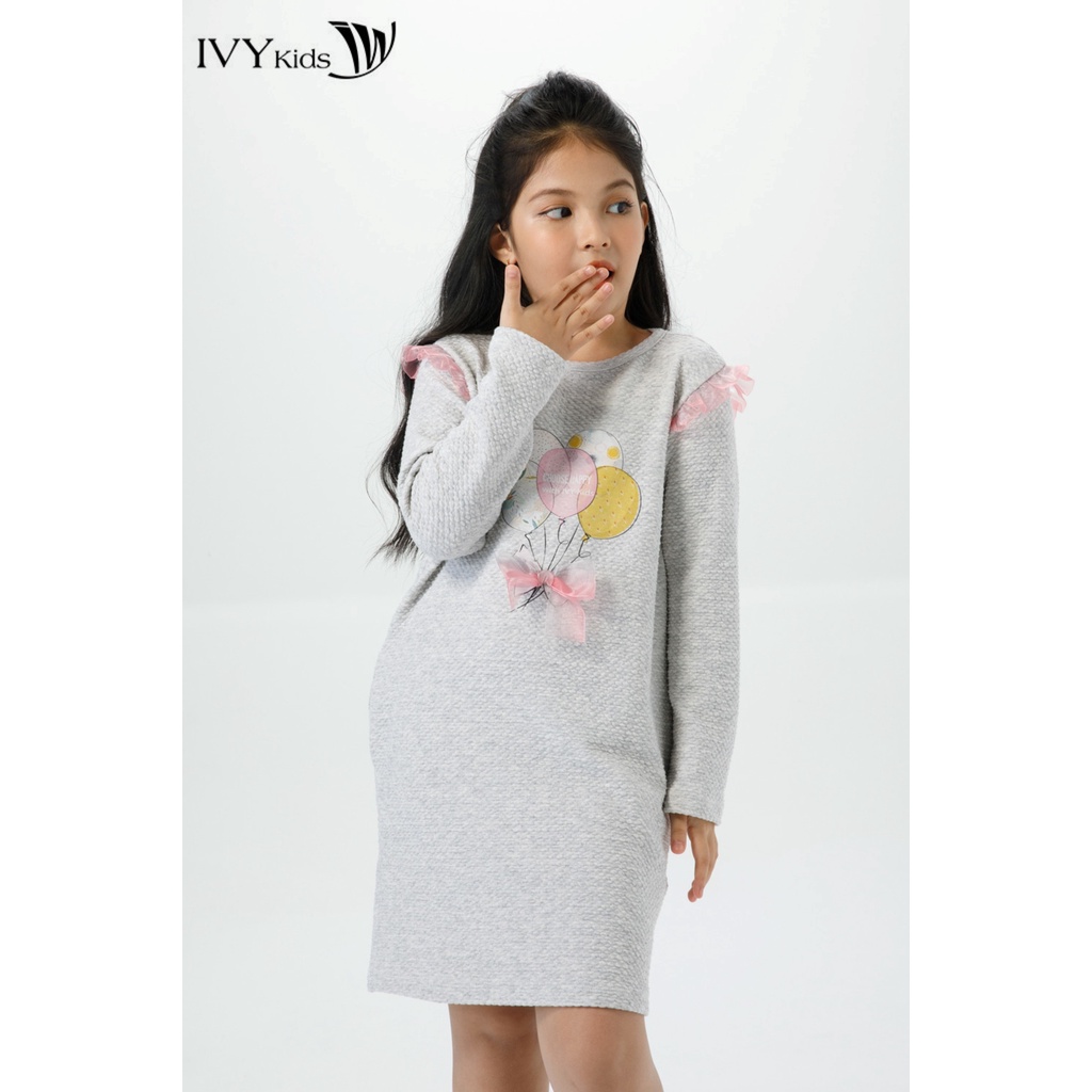 Đầm thun bé gái dáng suông IVY moda MS 42G1474