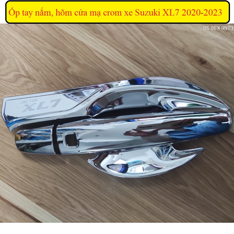 Ốp tay nắm, hõm cửa xe Suzuki XL7 2020-2023 mạ crom cao cấp