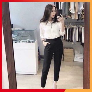 Quần baggy lưng chun ⚡️HÀNG LOẠI ĐẸP ⚡️Quần vải công sở chất vải tuyết mưa, dễ phối đồ