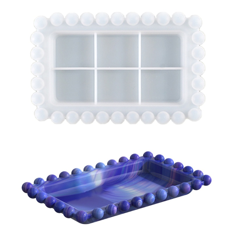 Khuôn Silicone Hình Chữ Nhật Làm Khay Đựng Trái Cây / Hạt Tiện Dụng Diy