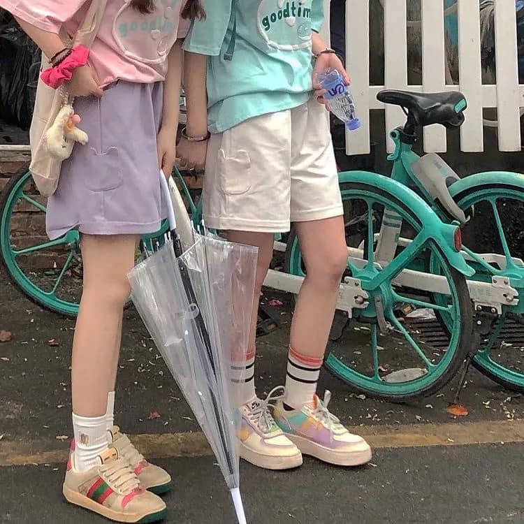 Quần Short Nữ KaKi Nhiều Màu, Quần Đùi Lưng Cao Ống Rộng Màu Pastel Siêu Xinh