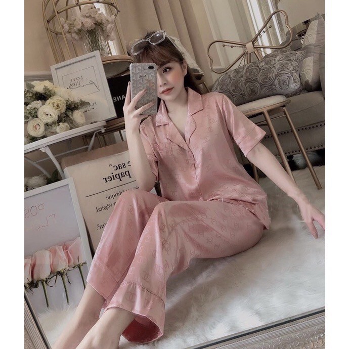 Pijama Lụa Siêu Xinh Chất Đẹp Siêu Hot Chất Liệu Satin Cao Cấp Trơn