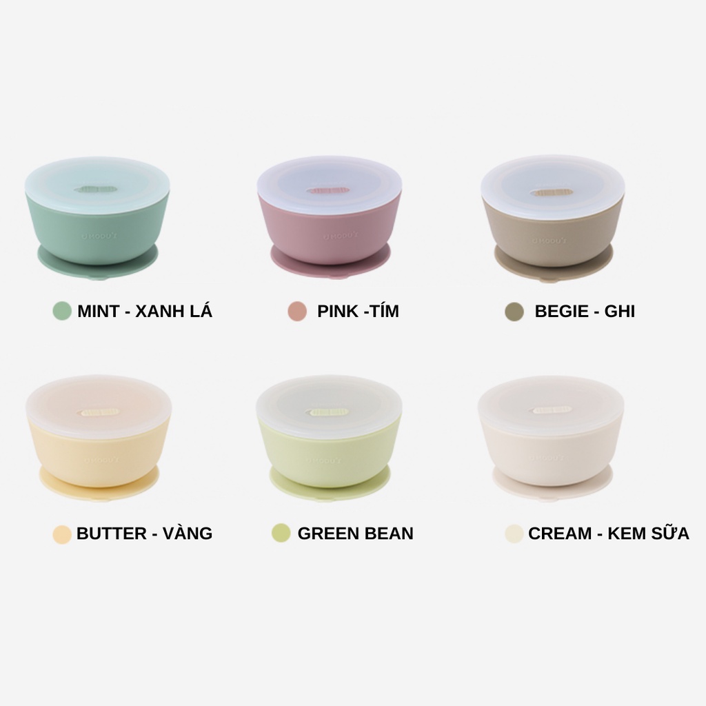 Bát ăn silicon hít sàn cho bé chính hãng Bluemama Silicone Food Bowl| chống lật đổ có nắp - Bát ăn dặm cho bé chính hãng