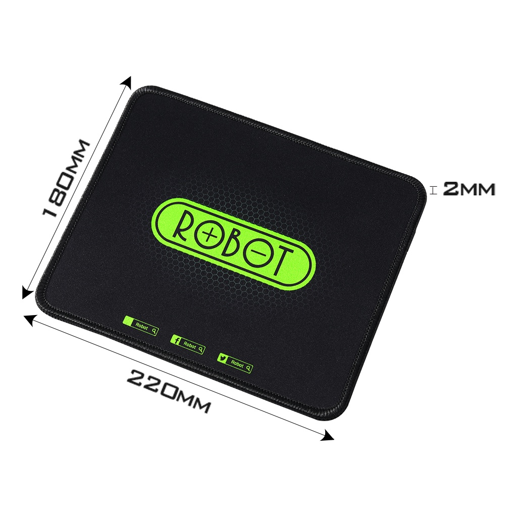 Tấm Lót Chuột Kiểu Dáng Gaming ROBOT RP01 Đen Kích Thước 220x180x2mm