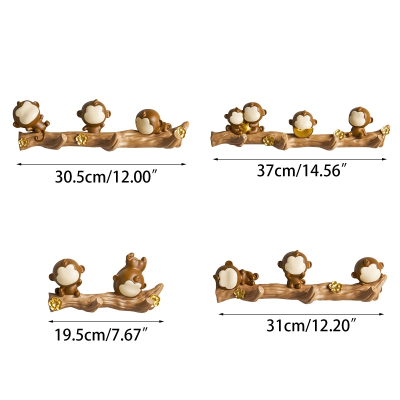 QQ Móc Treo Áo Khoác / Mũ / Áo Khoác / Đồ Dùng Hình Khỉ Bằng Nhựa Resin Độc Đáo Tiện