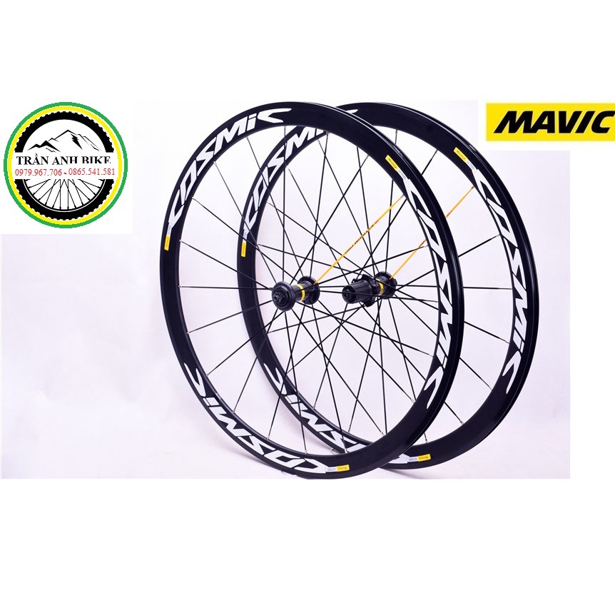 Bộ vành nhôm xe đạp road MAVIC COSMIC PRO 700Cx40mm - Hub Cacbon cối nổ to