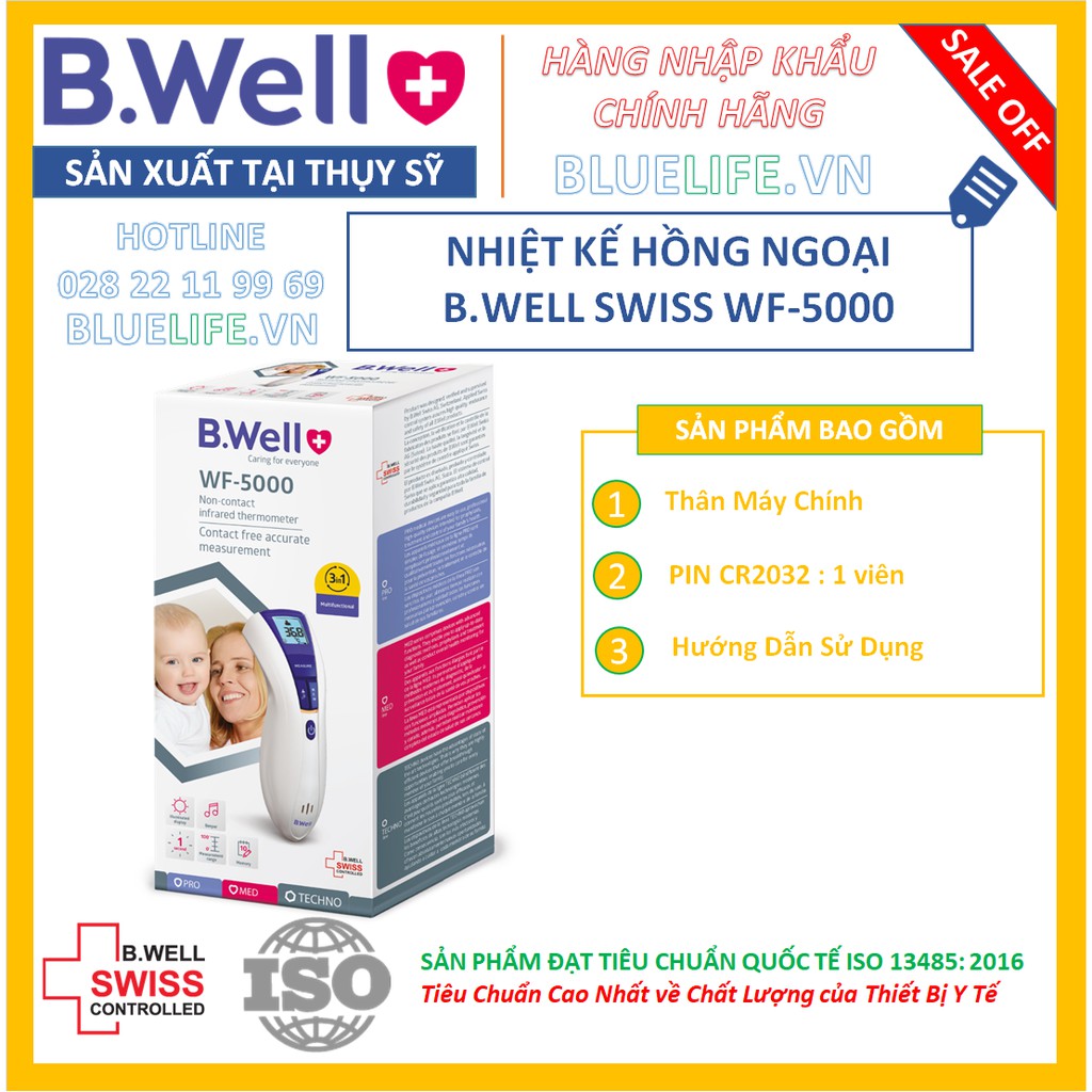 [Hàng THỤY SỸ] - NHIỆT KẾ HỒNG NGOẠI B.WELL SWISS WF-5000 - [100% CHÍNH HÃNG] - SIÊU BẢO HÀNH 2 NĂM - 1 ĐỔI 1