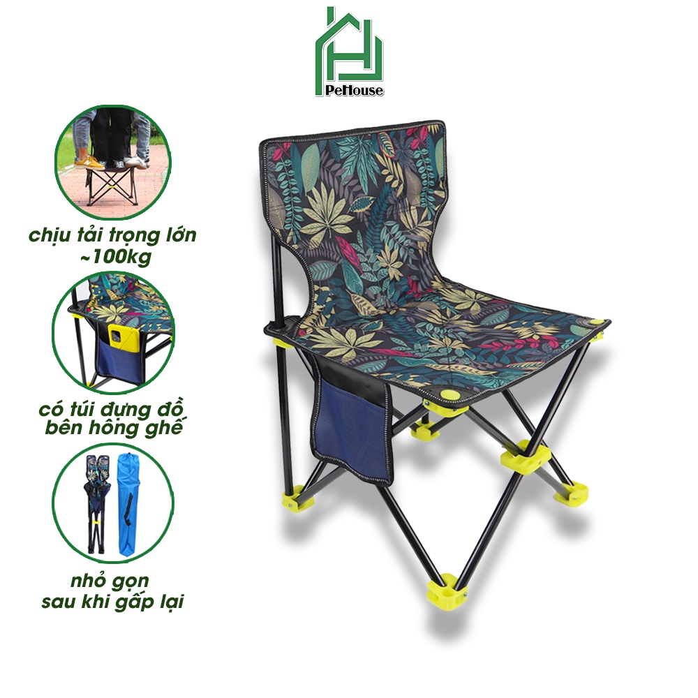 Ghế Dã Ngoại Cắm Trại Câu Cá Gấp Gọn Khung Hợp Kim Chắc Chắn Vải Oxford Dày Dặn GC2252 Pehouse Shop