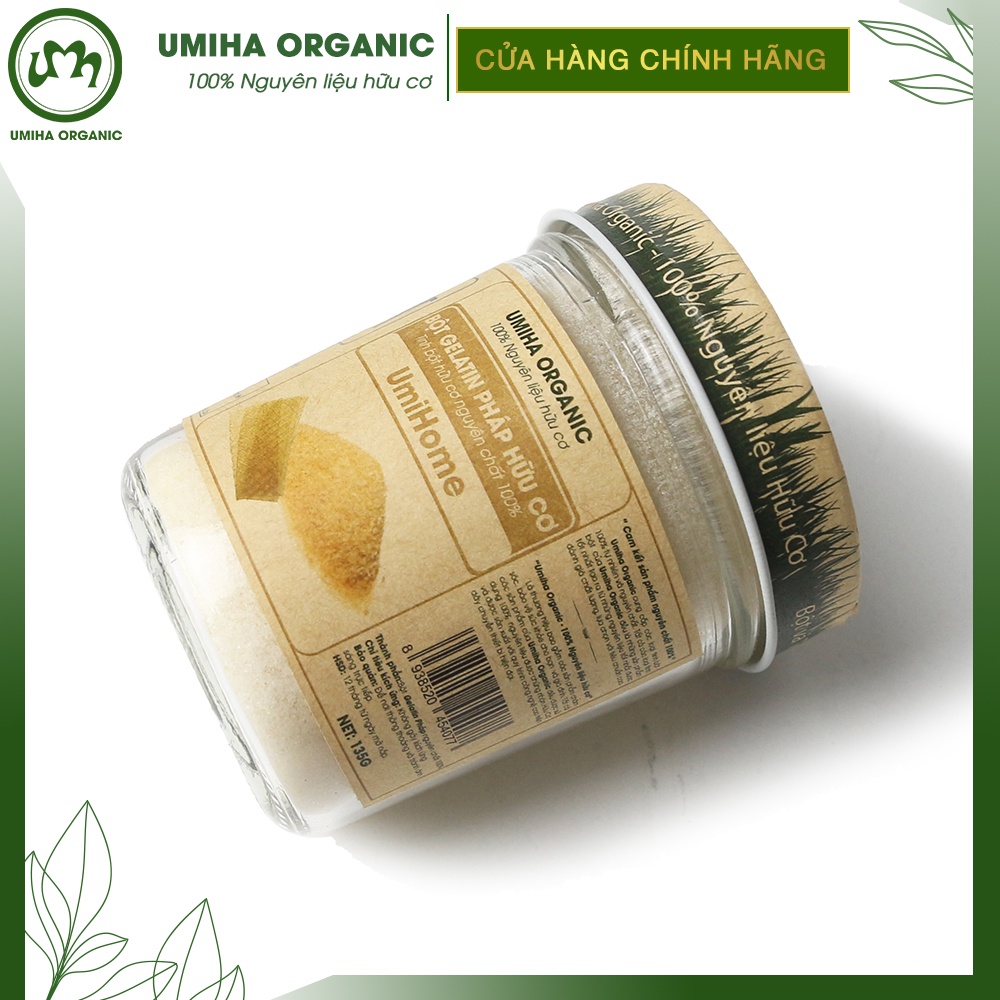 Bột đắp mặt nạ Gelatin nguyên chất UMIHOME hữu cơ 135G dùng dưỡng da trắng mịn, hỗ trợ mờ thâm mụn