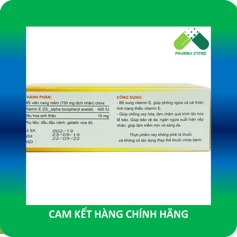 !!! UniE (Hộp 30 viên) - Vitamin E 400 IU, Dầu hoa anh thảo [Enat 400, Unnie, Uni E]