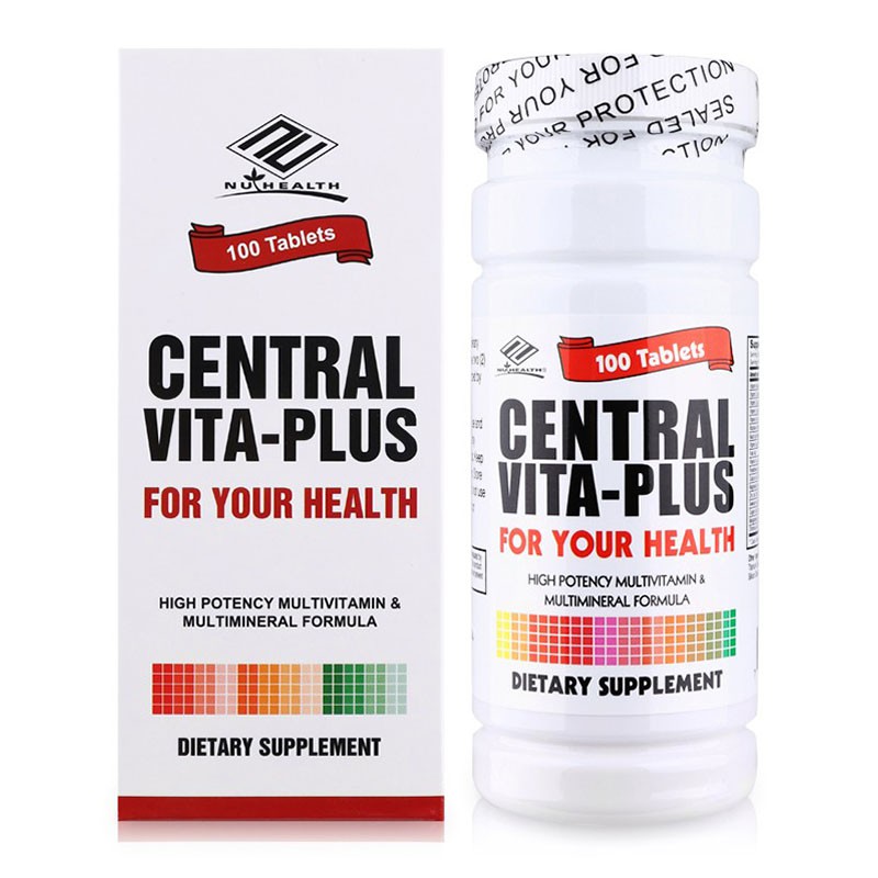 Viên Uống Bổ Sung Vitamin & Muối Khoáng Nuhealth Central Vita-Plus  (Hộp 100 Viên)