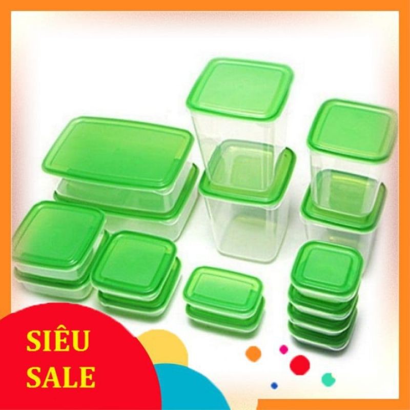 Bộ Hộp 17 Món - Set 17 Hộp Nhựa Cao Cấp Đựng Thực Phẩm Bảo Quản Tủ Lạnh
