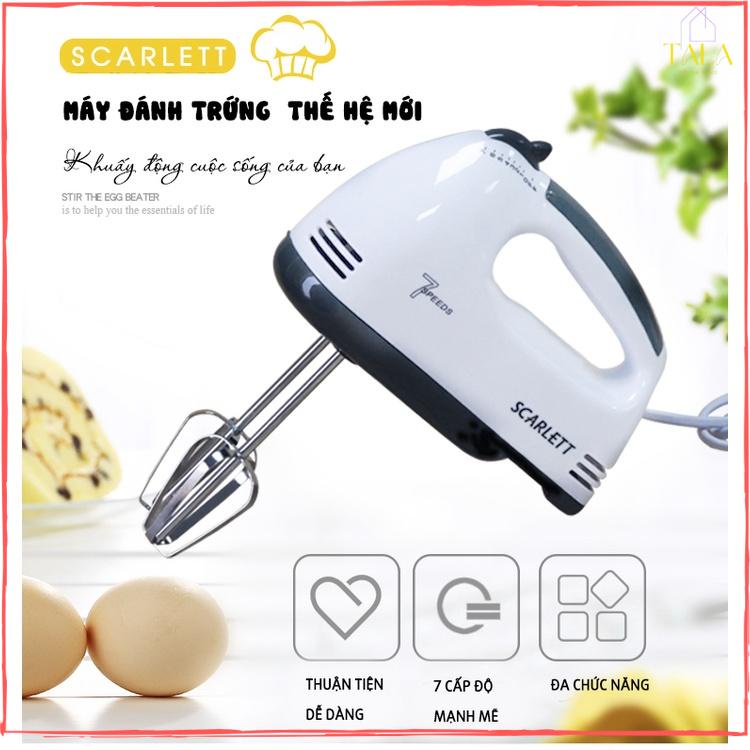 Máy Đánh Trứng Cầm Tay 260W 7 Tốc Độ - Hàng chính hãng Scarlett - Bảo hành 3 tháng