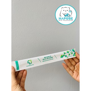 Combo 100 đũa gỗ vỏ giấy có tăm econow WZD006