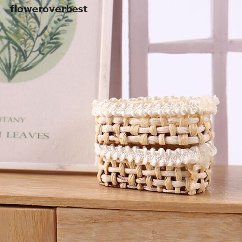 Giỏ Mây Đựng Thực Phẩm Trang Trí Nhà Búp Bê Tỉ Lệ 1 / 12