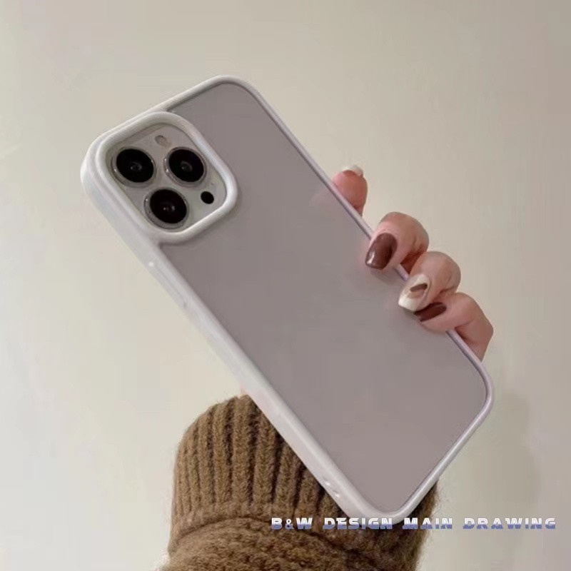 Ốp Điện Thoại Mềm Trong Suốt Viền Màu Trơn Đơn Giản Sang Trọng Cho iPhone 13 12 11 Pro MAX IX XS MAX XR 7 8 Plus