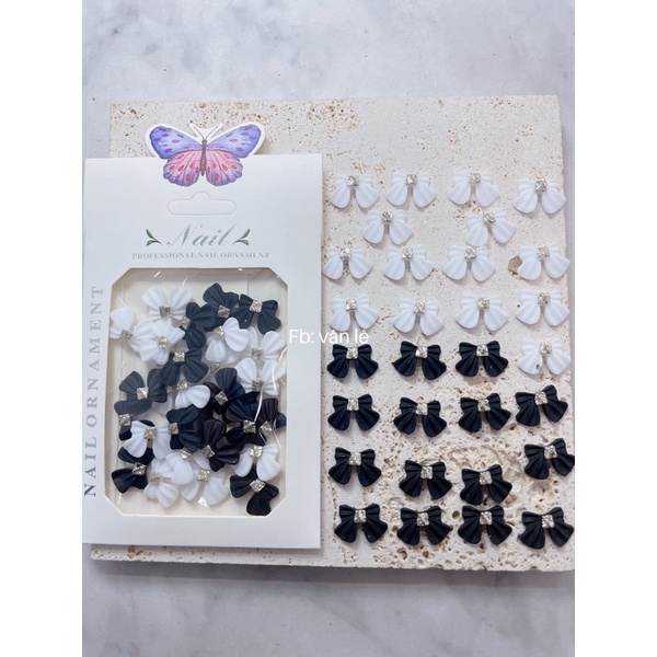 Phụ kiện charm gấu charm nơ hoạt hình mix mẫu gắn móng tay nail