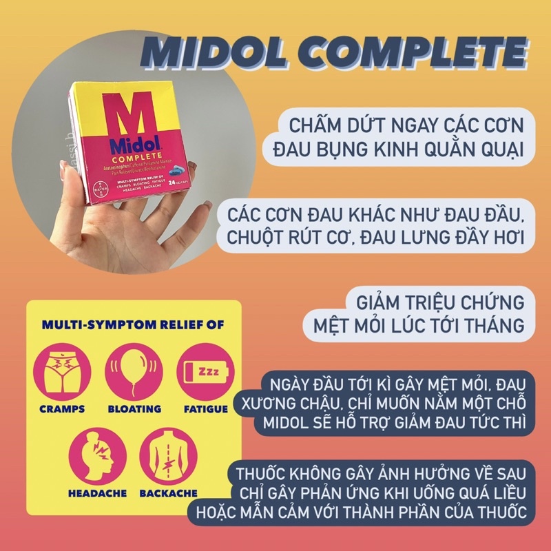 Midol Complete - Dành cho tới kì hàng tháng của phụ nữ