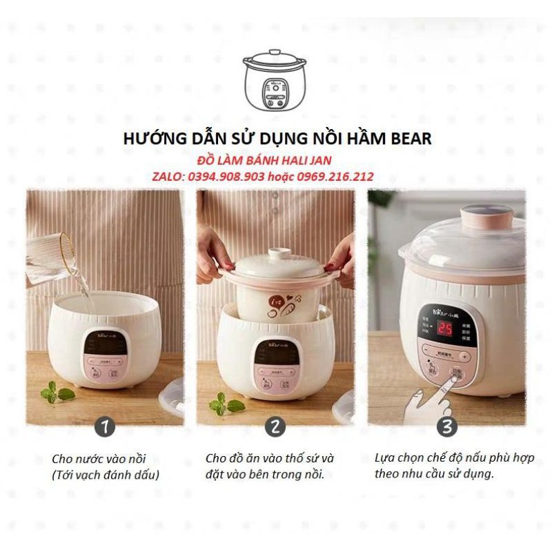 Nồi Hầm Đa Năng Bear Hồng Phấn Cao Cấp