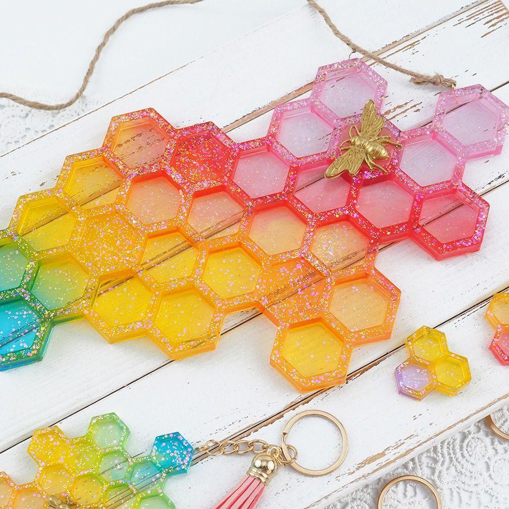 Khuôn Làm Trang Sức Hình Tổ Ong Bằng Nhựa Resin