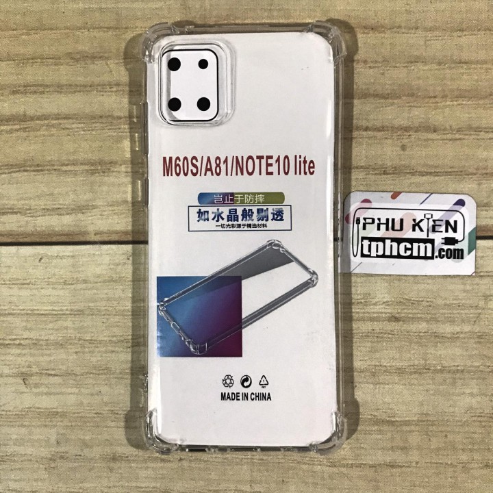 Ốp lưng Samsung Note 10 Lite dẻo Trong suốt Chống sốc