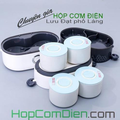 Hộp cơm điện 4 bát gốm sứ 2 tầng, Nồi cơm mini cho dân văn phòng, hộp cơm hâm nóng Life Element (BH12T-chính hãng)