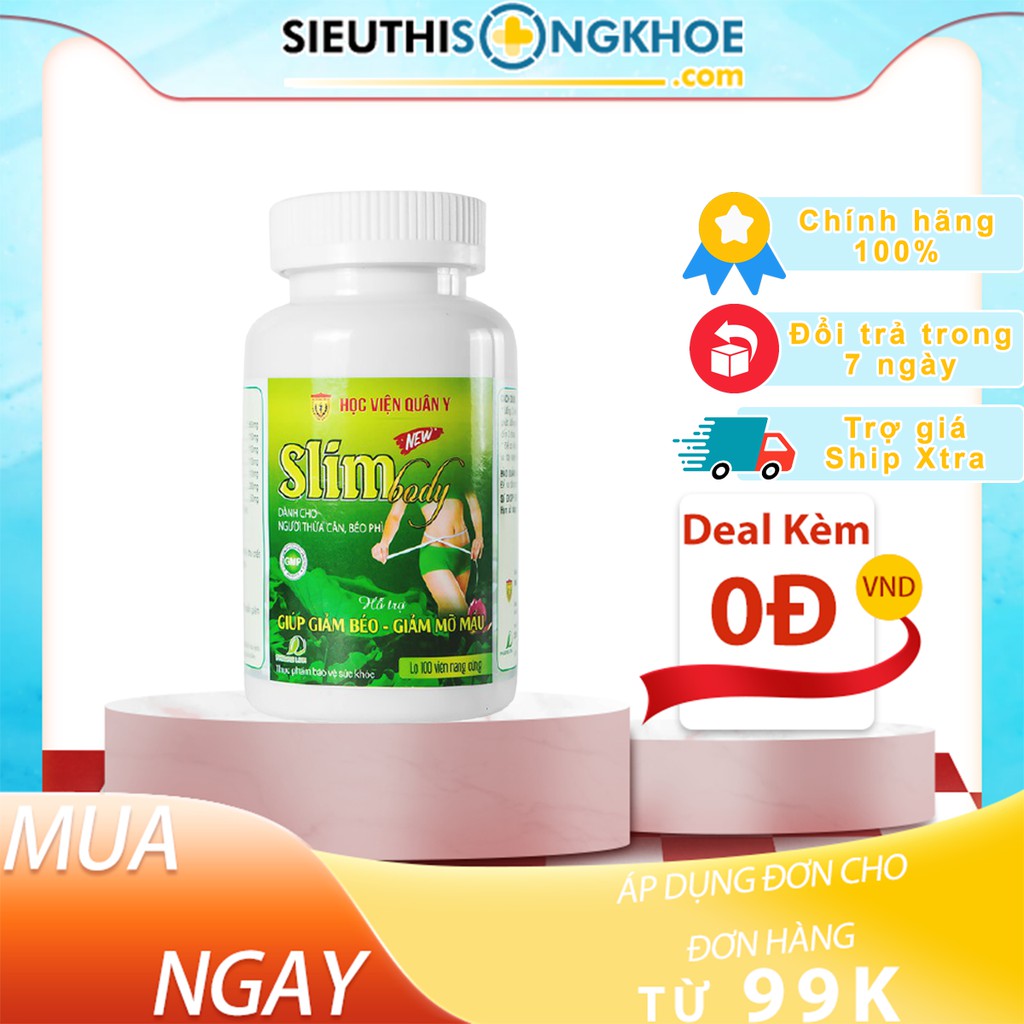 [Chính hãng] Giảm cân Slim Body New 100 viên - Học Viện Quân Y