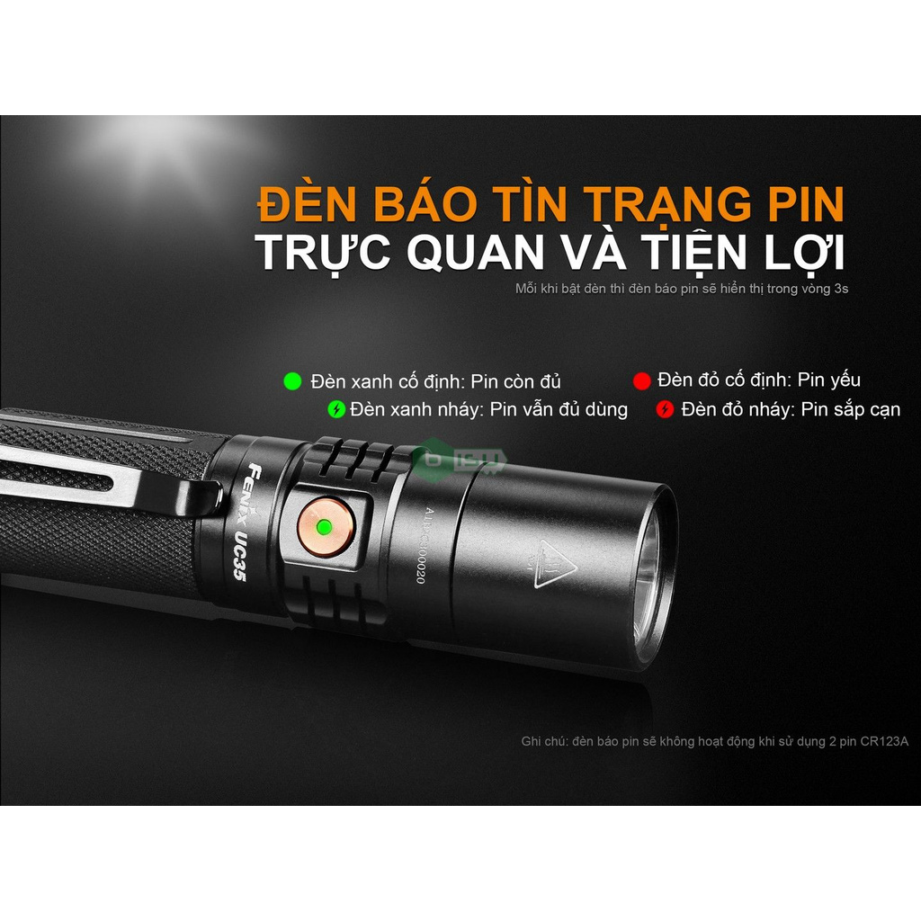 CHÍNH HÃNG PHÂN PHỐI - Đèn Pin Fenix - UC35 V2.0 - 1000 Lumens