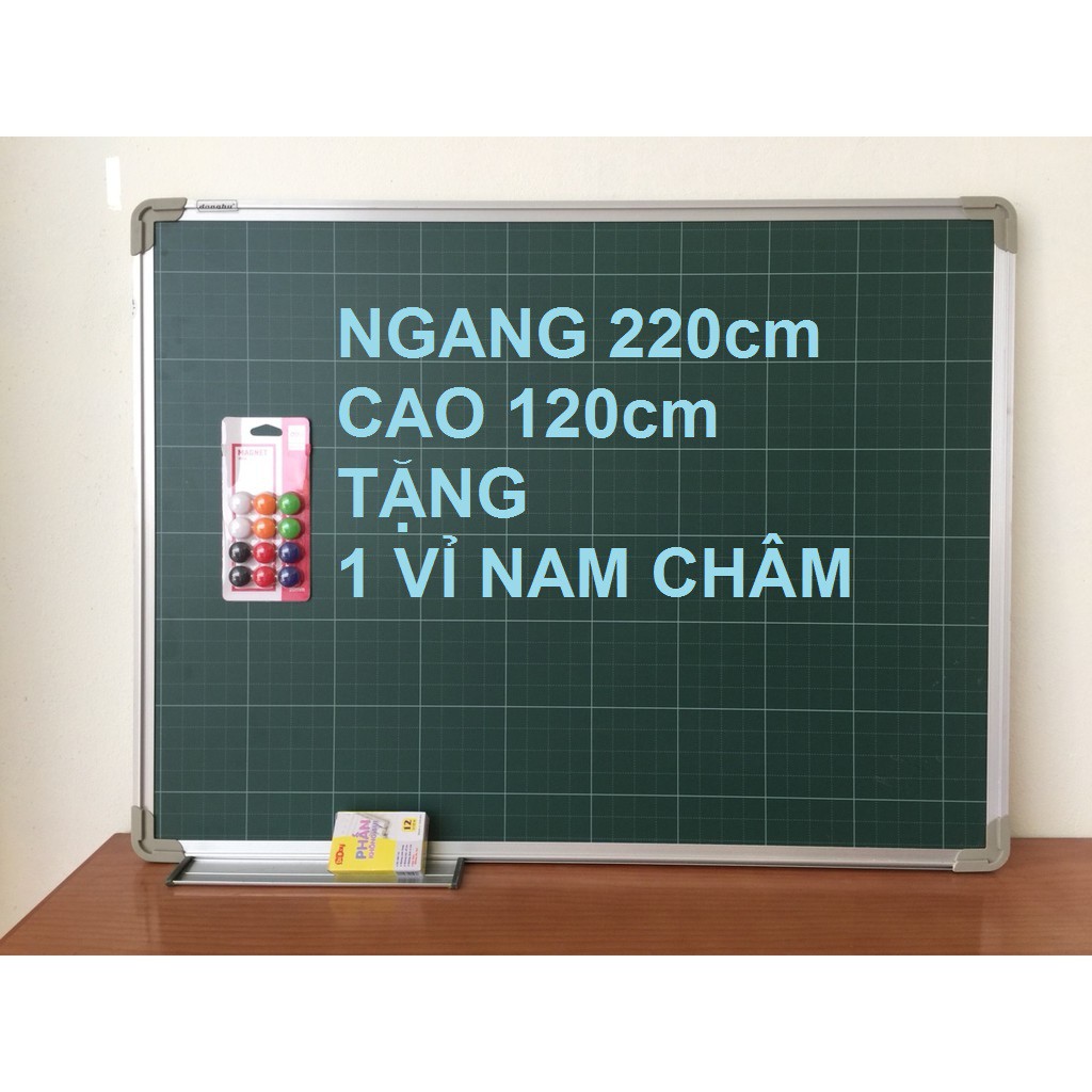 BẢNG TỪ XANH TH KẺ Ô LY TIỂU HỌC CAO CÂP KÍCH THƯỚC 120 x 220cm TẶNG KÈM NAM CHÂM