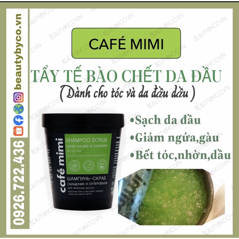 Tẩy tế bào chết cho da đầu CAFE MIMI (Da thường / Siêu dầu)
