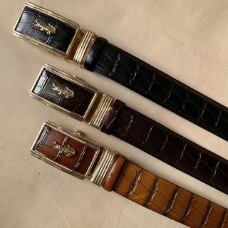 Thắt lưng dây lưng nam vân cá sấu lịch lãm sang trọng da bò thật 100% mặt khóa cá sấu,dây nịt nam Vân bụng cá sấu