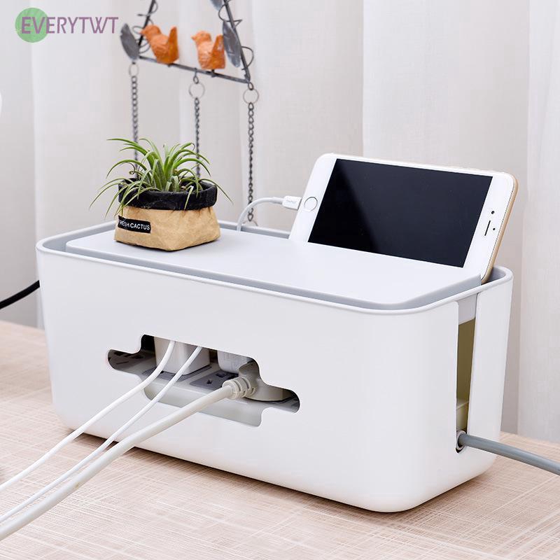 Creative Home Multi-purpose Fire Abs Plastic Desktop Network Cable Strip Box P1