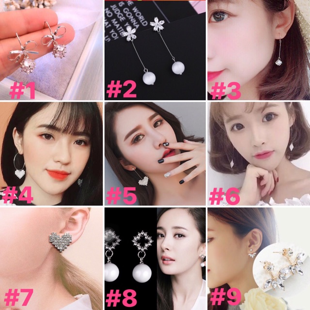 FREESHIP 99K TOÀN QUỐC_BST khuyên tai, bông tai đính đá cho cô nàng đi tiệc