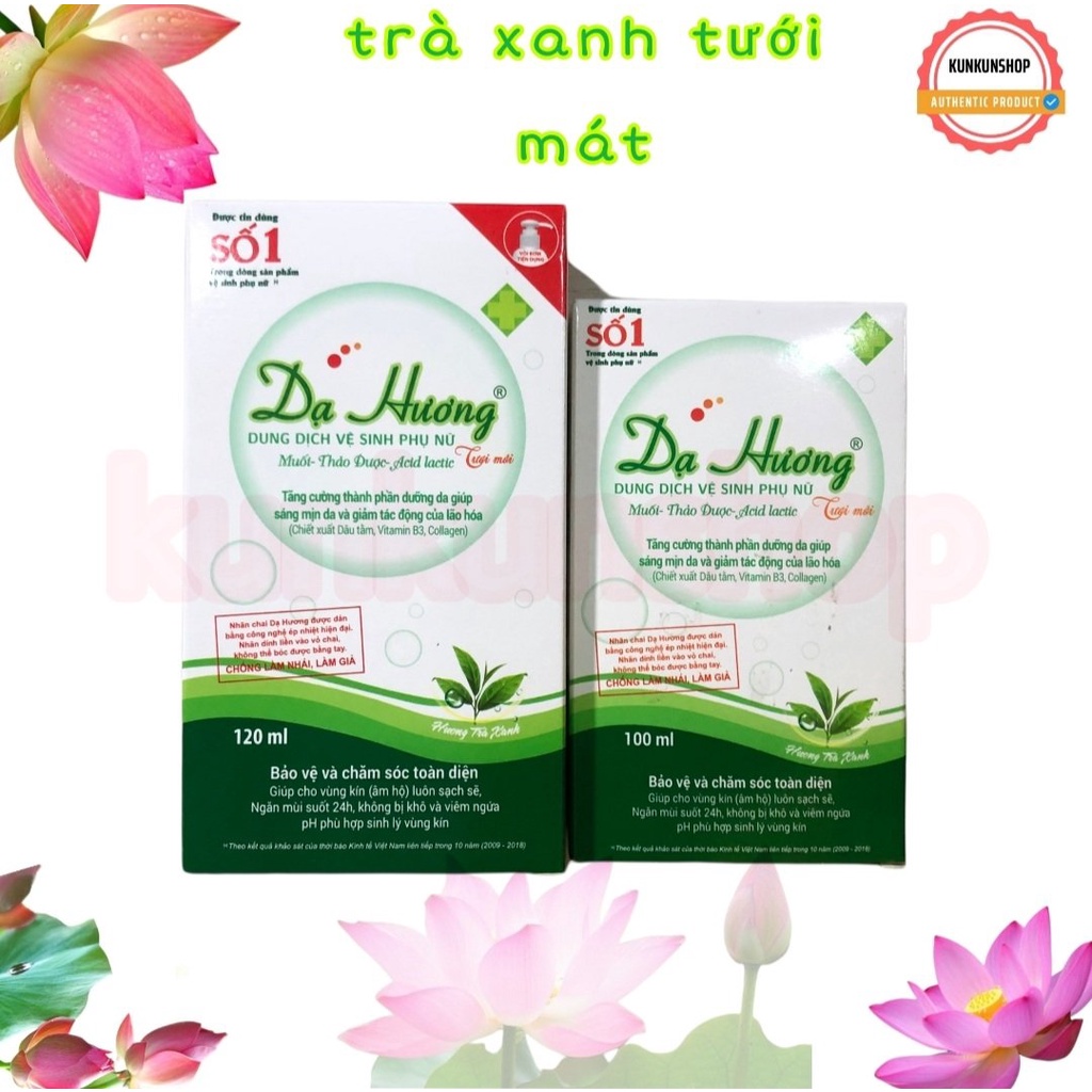 ✔️CHÍNH HÃNG✔️ Dung dịch vệ sinh - Dạ Hương Trà xanh 100ml và 120ml