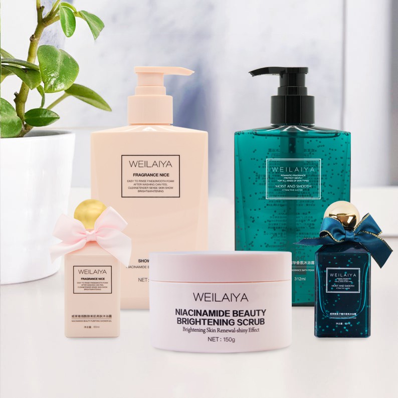 Bộ đôi sữa tắm và tẩy da chết trắng da Weilaiya | BigBuy360 - bigbuy360.vn