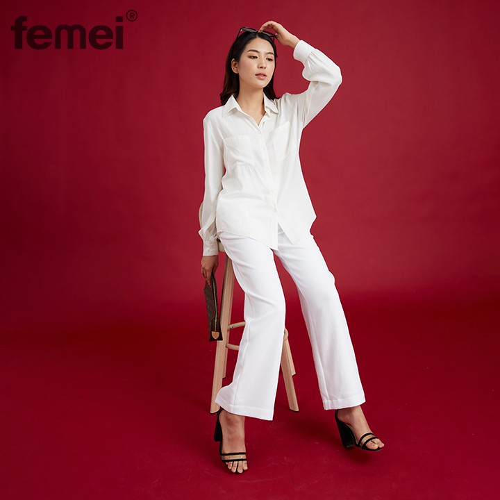 FEMEI - Set quần ống suông áo sơ mi FSSMD03