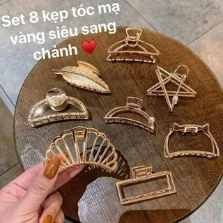 Set 8 Kẹp Tóc Màu Vàng Siêu Xinh