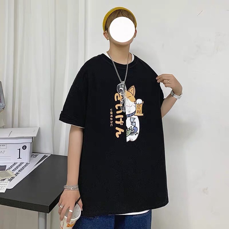 Áo phông unisex form rộng WIND oversize tay lỡ Mèo Hàn thời trang nam nữ ulzzang