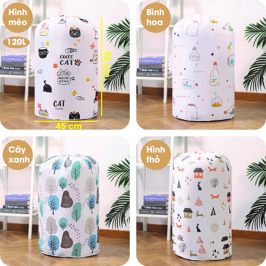 Túi đựng quần áo chăn màn ga gối, túi để đồ dùng cỡ lớn vải chống ẩm mốc