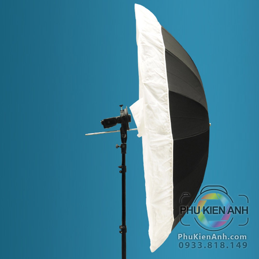 Dù phản trắng, phản bạc 16 cạnh 150cm, 180cm kèm vải softbox lọc sáng